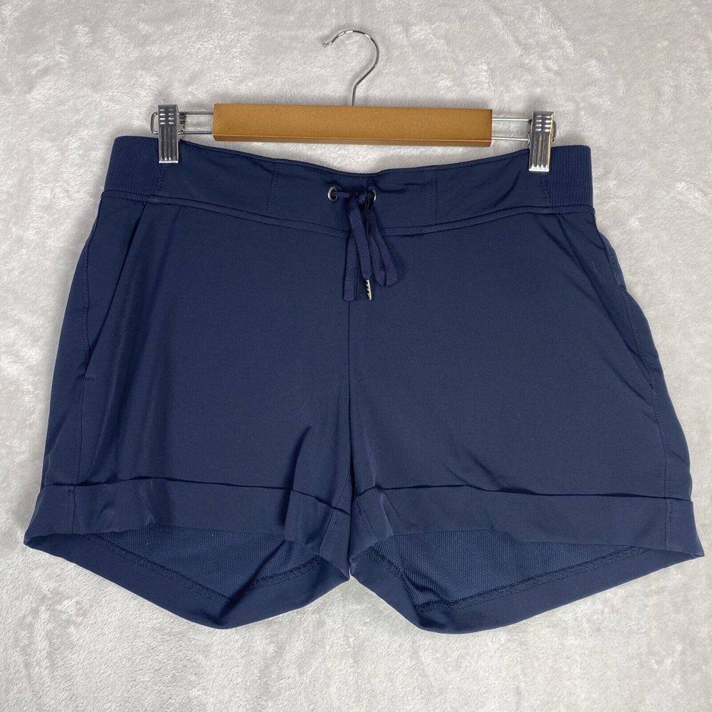 ATHLETIC DRAWSTRING CUFF BOTTOM SHORTS Navy Blue Size Medium - Picture 1 of 8